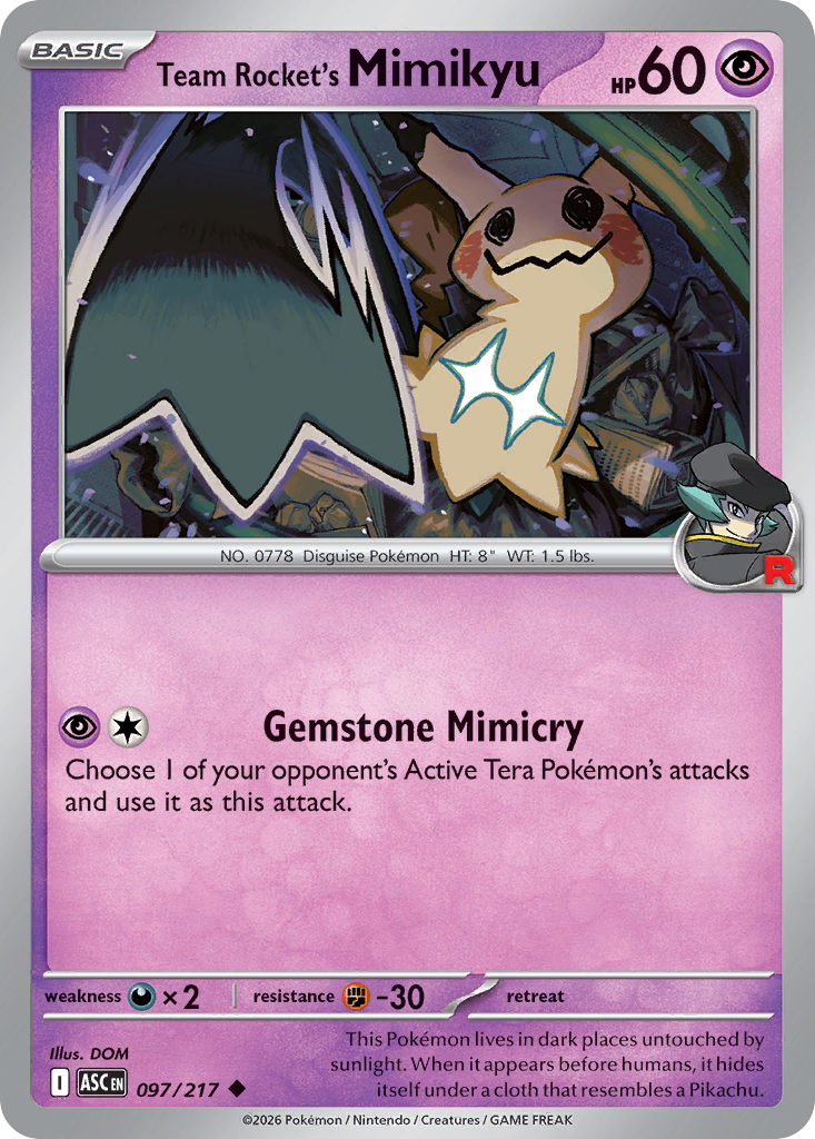 Team Rocket's Mimikyu - 97/217 - Normal - NM - Uncommon - Ascended Heroes