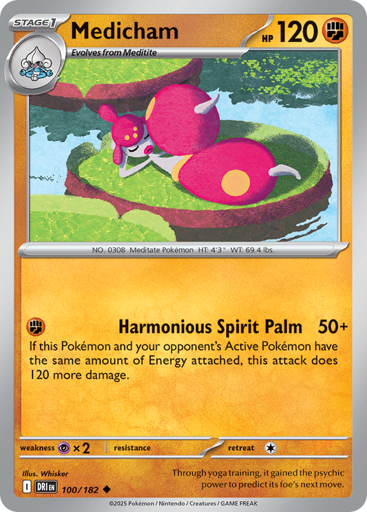Medicham - 100/182 - Reverse Holofoil - NM - Uncommon - Destined Rivals