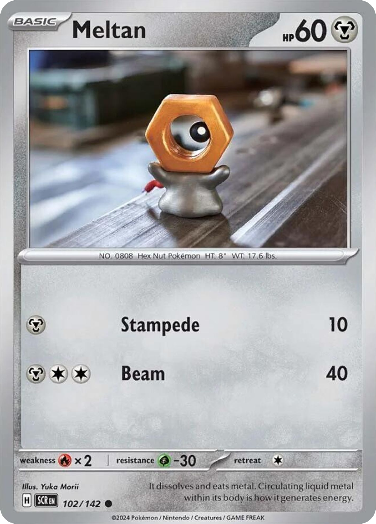 Meltan - 102/142 - Reverse Holofoil - NM - Common - Stellar Crown