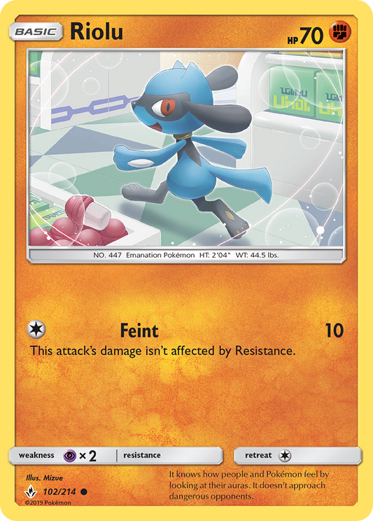 Riolu - 102/214 - Normal - NM - Common - Unbroken Bonds