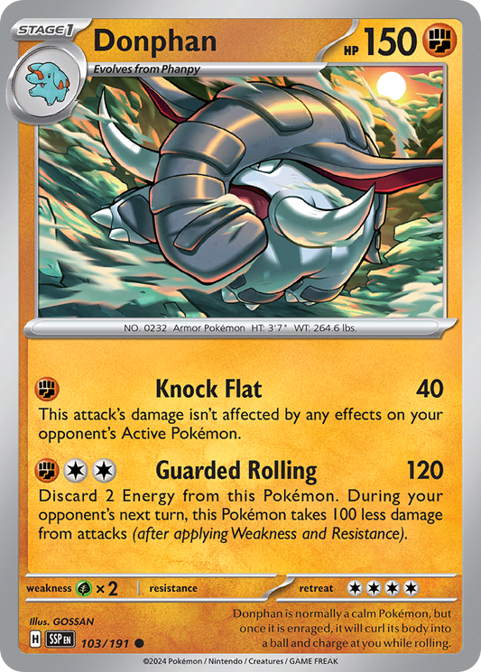 Donphan - 103/191 - Normal - NM - Common - Surging Sparks