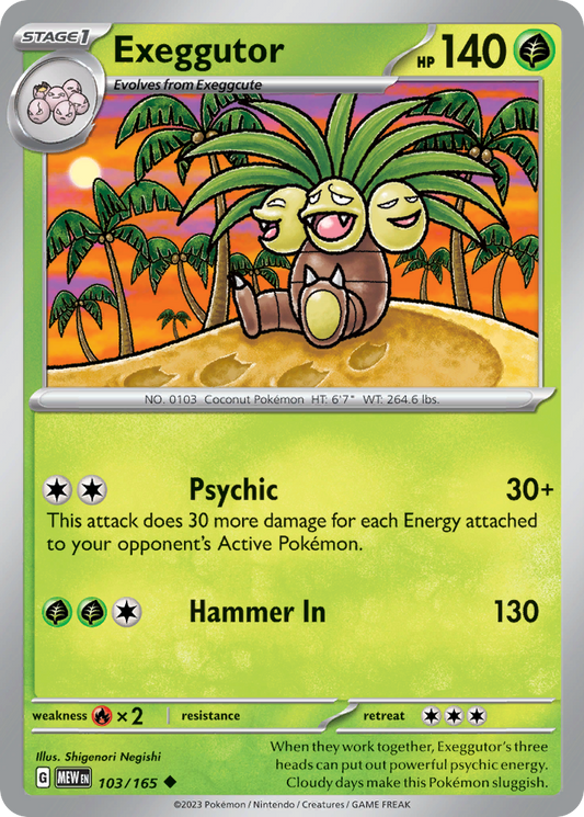 Exeggutor - 103/165 - Normal - NM - Uncommon - 151