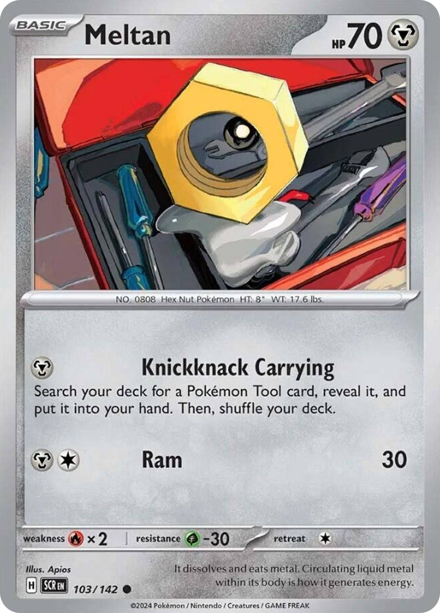 Meltan - 103/142 - Reverse Holofoil - NM - Common - Stellar Crown