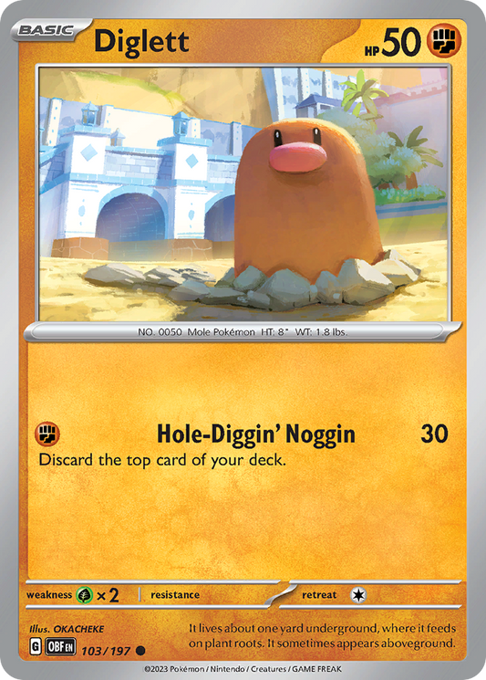 Diglett - 103/197 - Normal - NM - Common - Obsidian Flames