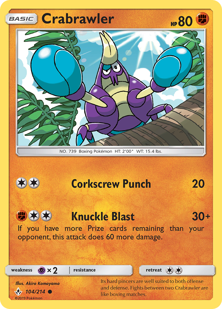 Crabrawler - 104/214 - Normal - NM - Common - Unbroken Bonds