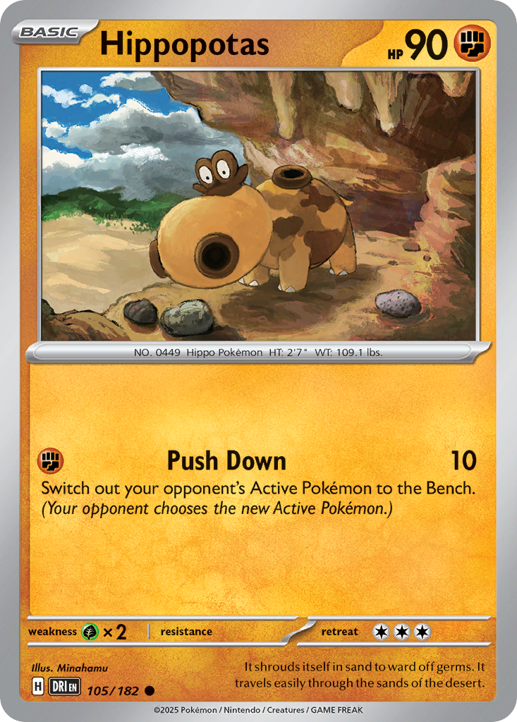 Hippopotas - 105/182 - Normal - NM - Common - Destined Rivals