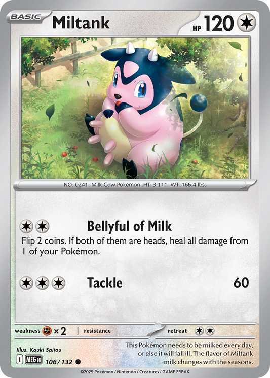 Miltank - 106/132 - Reverse Holofoil - NM - Common - Mega Evolution