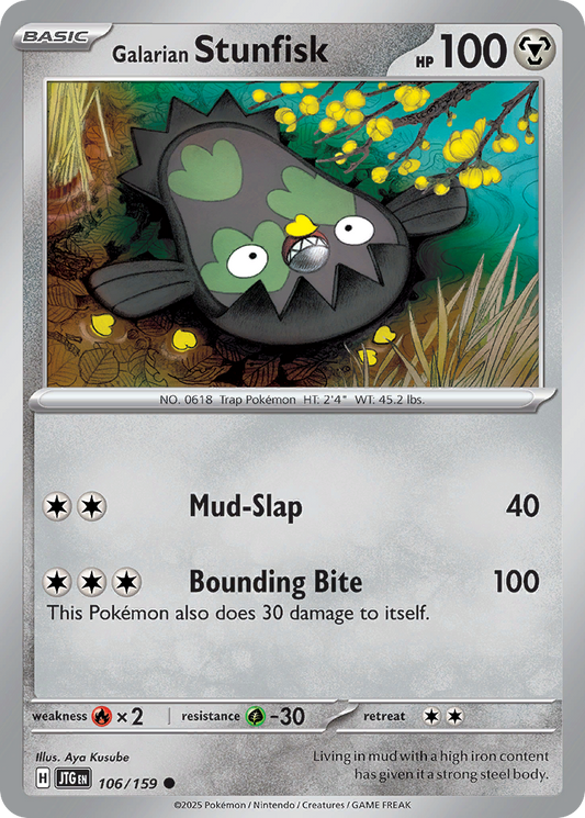 Galarian Stunfisk - 106/159 - Reverse Holofoil - NM - Common - Journey Together
