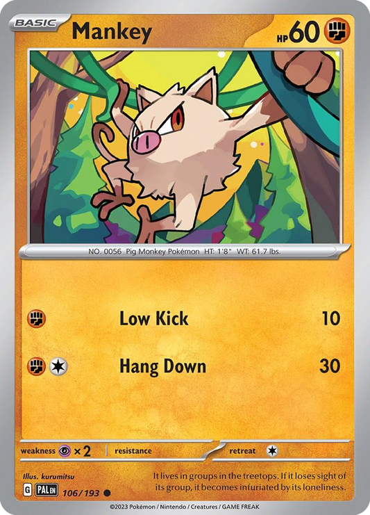 Mankey - 106/193 - Normal - NM - Common - Paldea Evolved