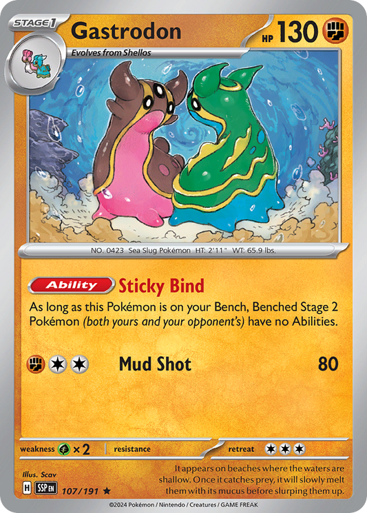 Gastrodon - 107/191 - Holofoil - NM - Rare - Surging Sparks