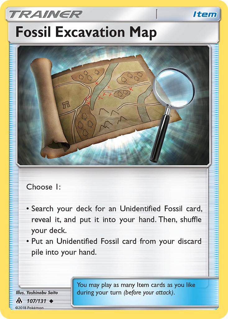 Fossil Excavation Map - 107/131 - Normal - NM - Uncommon - Forbidden Light