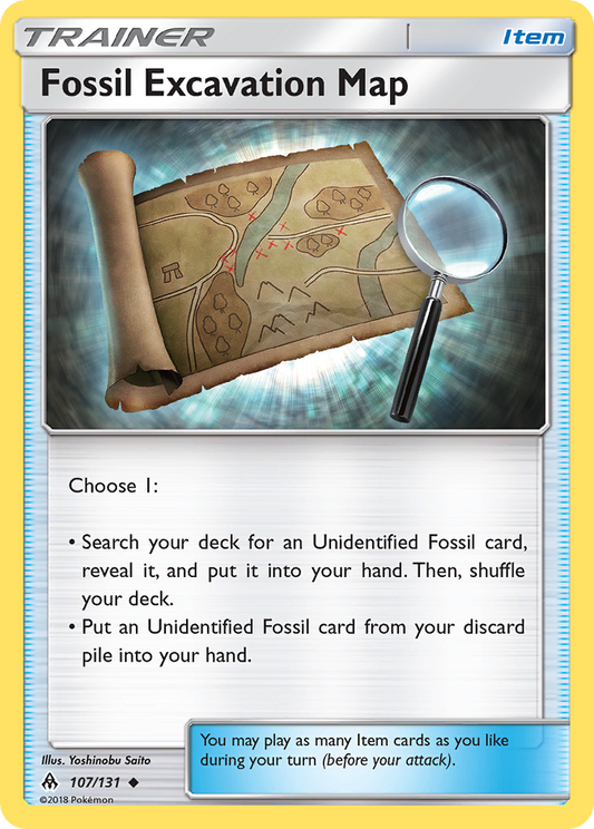 Fossil Excavation Map - 107/131 - Normal - NM - Uncommon - Forbidden Light