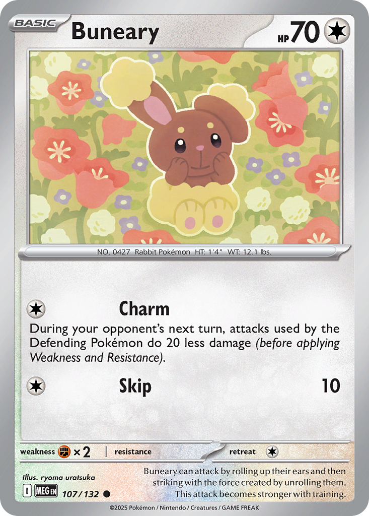 Buneary - 107/132 - Reverse Holofoil - NM - Common - Mega Evolution
