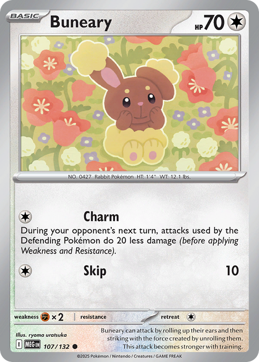 Buneary - 107/132 - Reverse Holofoil - NM - Common - Mega Evolution