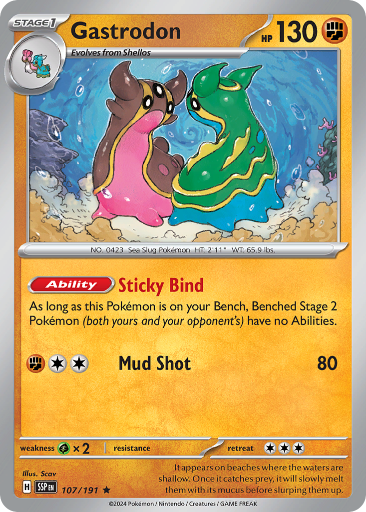 Gastrodon - 107/191 - Reverse Holofoil - NM - Rare - Surging Sparks