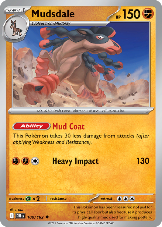 Mudsdale - 108/182 - Normal - NM - Uncommon - Destined Rivals