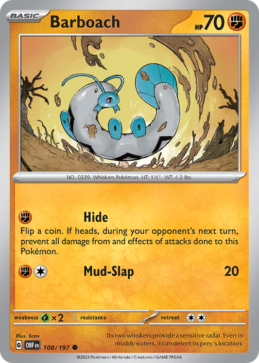 Barboach - 108/197 - Normal - NM - Common - Obsidian Flames