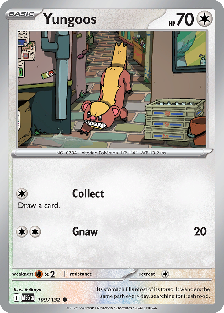 Yungoos - 109/132 - Reverse Holofoil - NM - Common - Mega Evolution