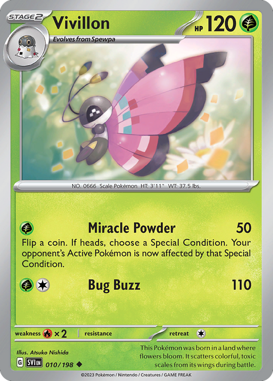 Vivillon - 10/198 - Normal - NM - Uncommon - Scarlet & Violet