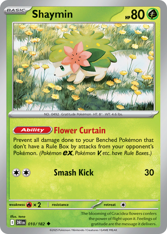 Shaymin - 10/182 - Reverse Holofoil - NM - Uncommon - Destined Rivals