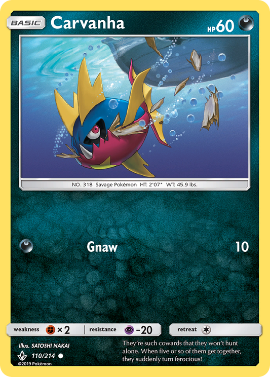Carvanha - 110/214 - Normal - NM - Common - Unbroken Bonds