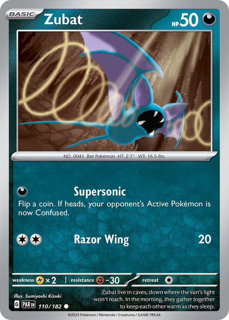 Zubat - 110/182 - Reverse Holofoil - NM - Common - Paradox Rift