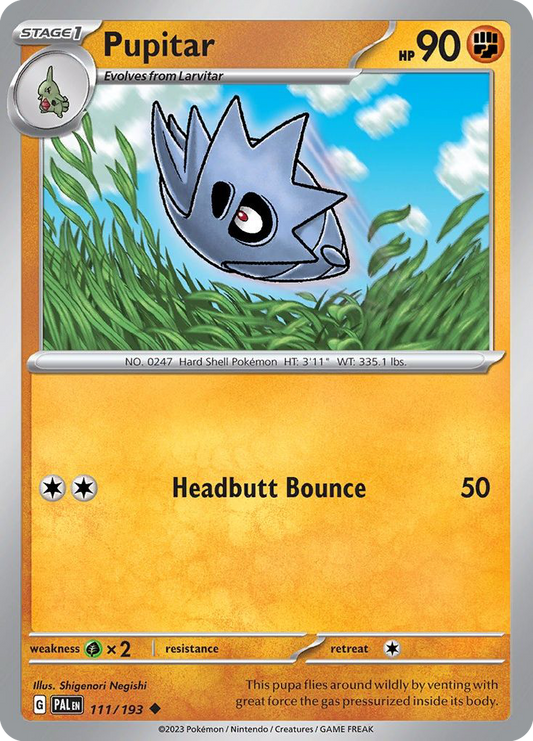 Pupitar - 111/193 - Normal - NM - Uncommon - Paldea Evolved