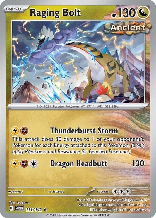 Raging Bolt - 111/142 - Reverse Holofoil - NM - Rare - Stellar Crown