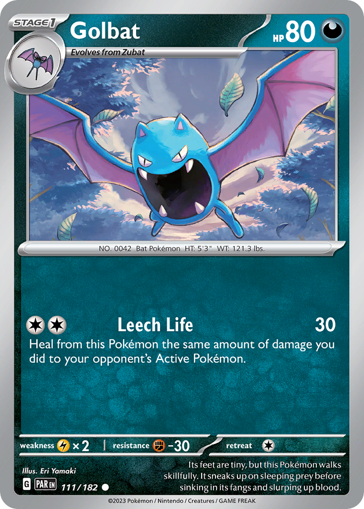 Golbat - 111/182 - Reverse Holofoil - NM - Common - Paradox Rift