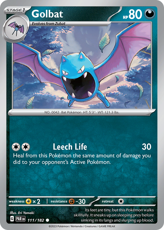 Golbat - 111/182 - Reverse Holofoil - NM - Common - Paradox Rift