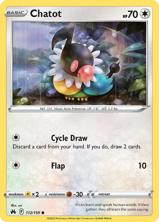 Chatot - 112/159 - Normal - NM - Common - Crown Zenith