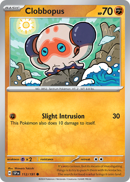 Clobbopus - 112/191 - Reverse Holofoil - NM - Common - Surging Sparks