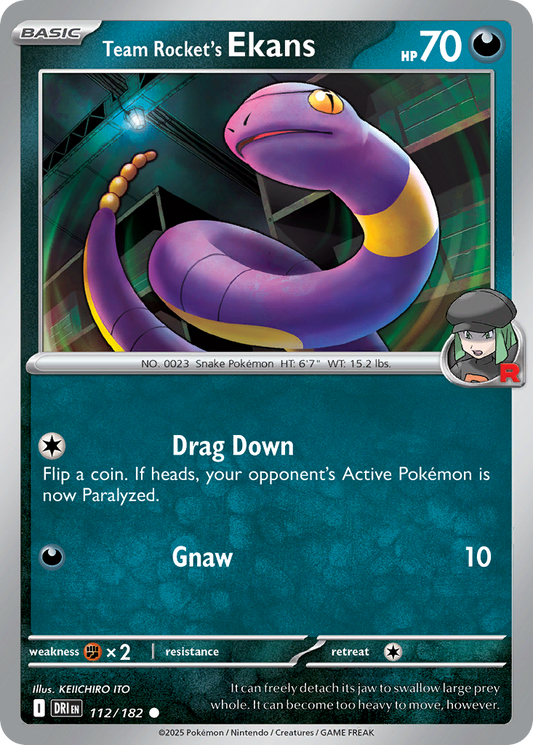 Team Rocket's Ekans - 112/182 - Reverse Holofoil - NM - Common - Destined Rivals