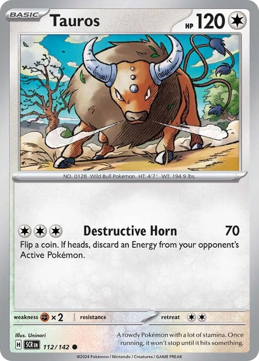 Tauros - 112/142 - Normal - NM - Common - Stellar Crown