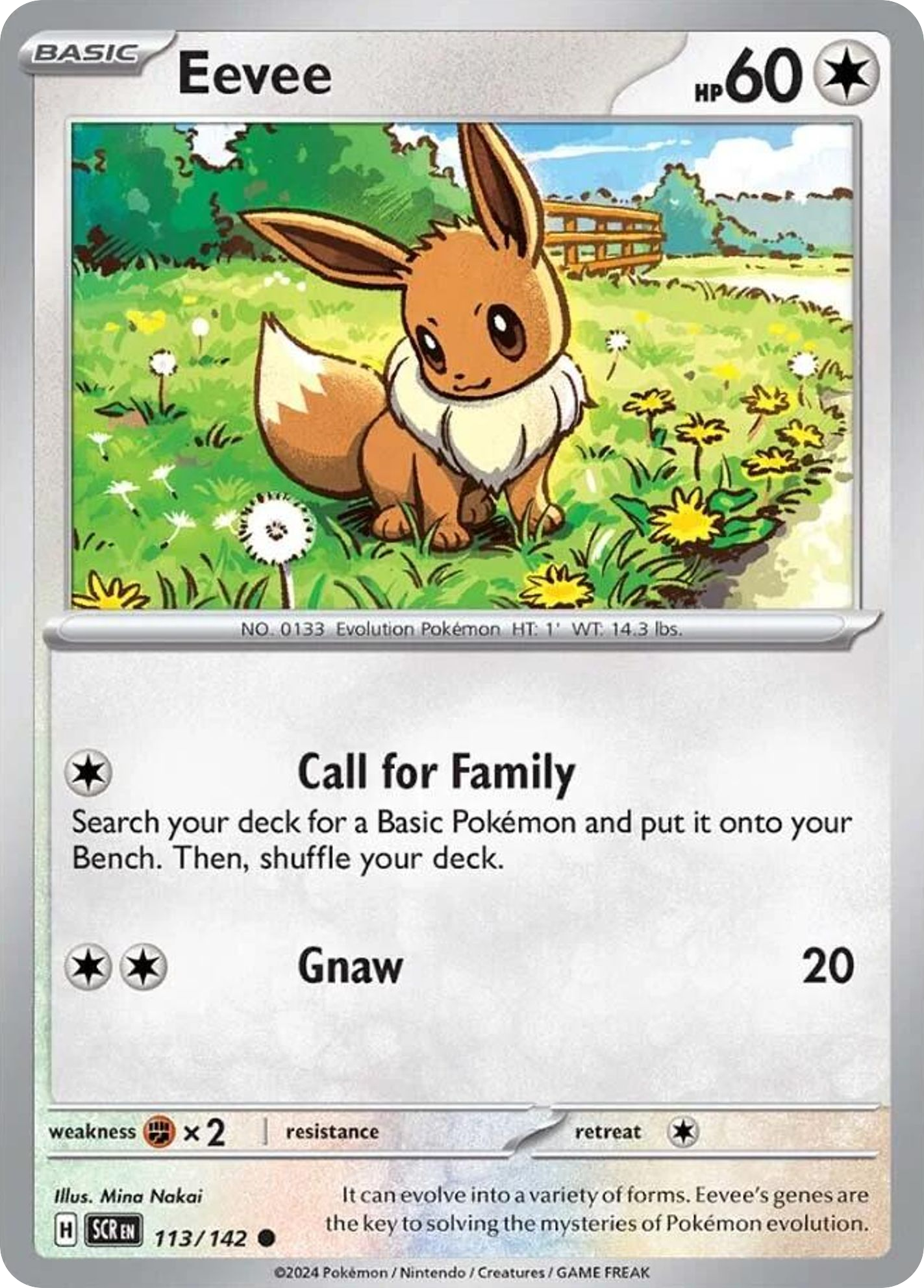 Eevee - 113/142 - Reverse Holofoil - NM - Common - Stellar Crown