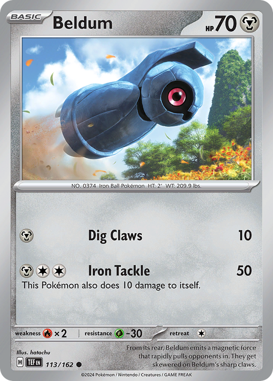 Beldum - 113/162 - Reverse Holofoil - NM - Common - Temporal Forces