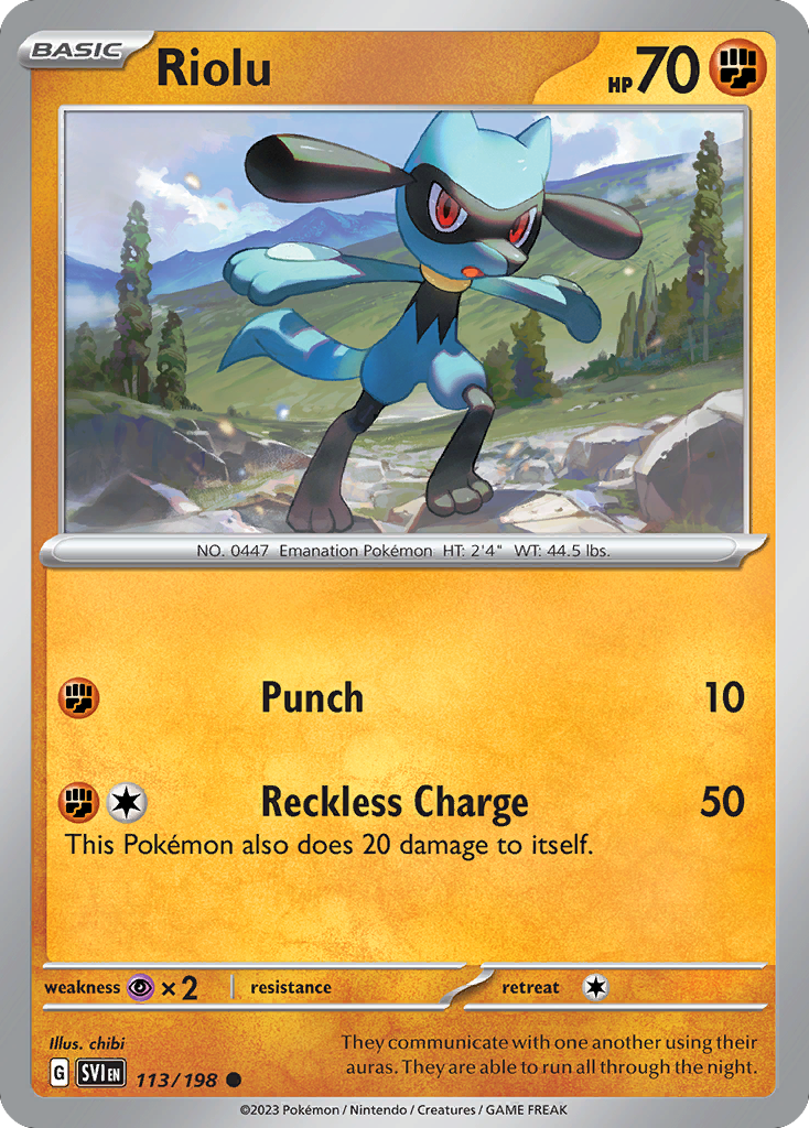 Riolu - 113/198 - Normal - NM - Common - Scarlet & Violet