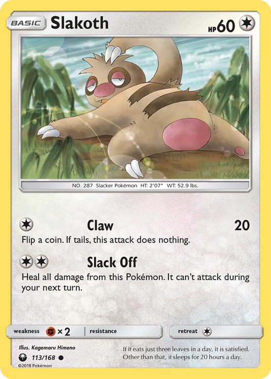 Slakoth - 113/168 - Normal - NM - Common - Celestial Storm