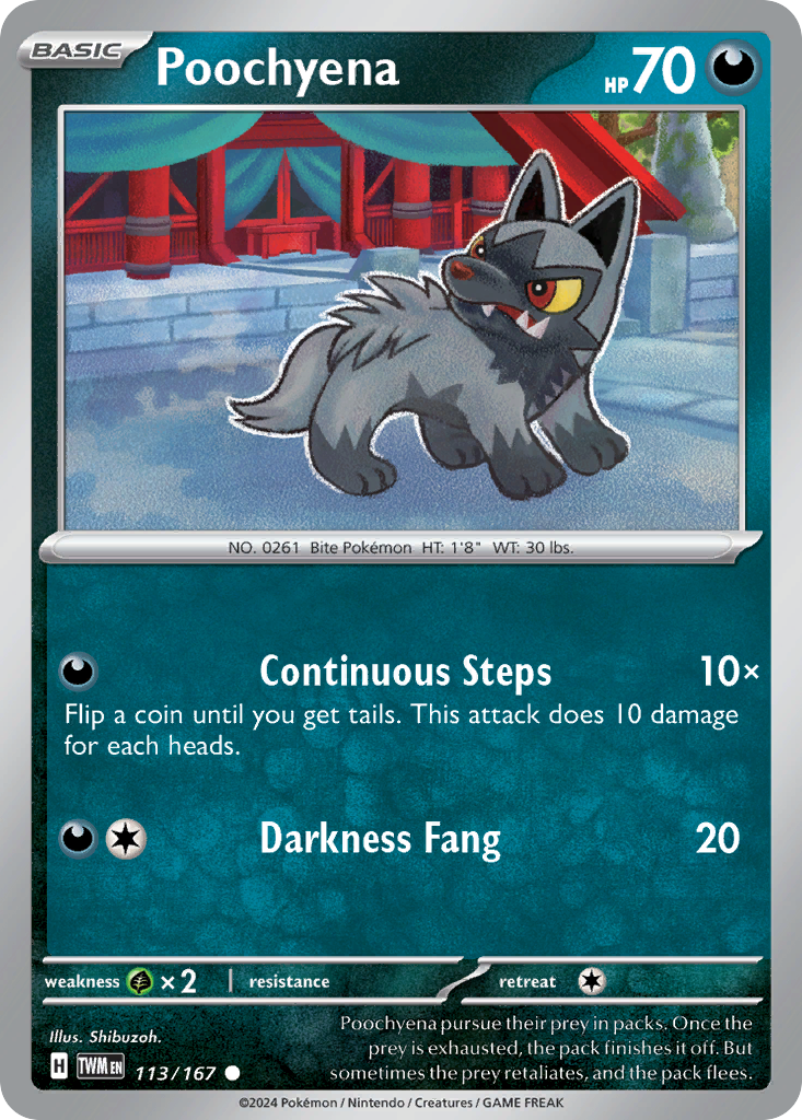 Poochyena - 113/167 - Reverse Holofoil - NM - Common - Twilight Masquerade