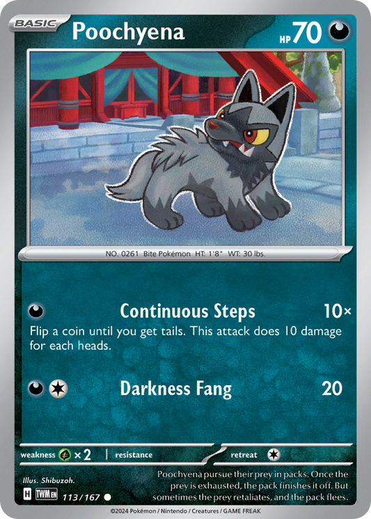 Poochyena - 113/167 - Normal - NM - Common - Twilight Masquerade