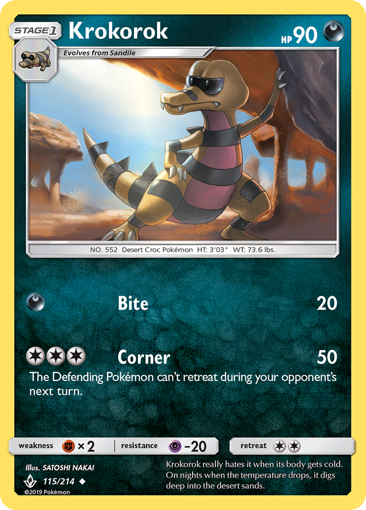 Krokorok - 115/214 - Normal - NM - Uncommon - Unbroken Bonds