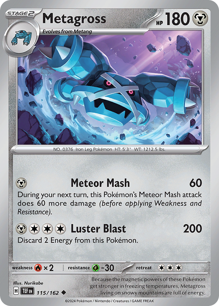 Metagross - 115/162 - Reverse Holofoil - NM - Uncommon - Temporal Forces
