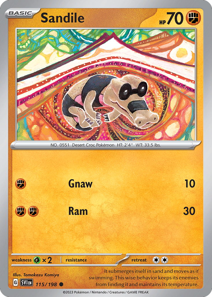 Sandile - 115/198 - Reverse Holofoil - NM - Common - Scarlet & Violet
