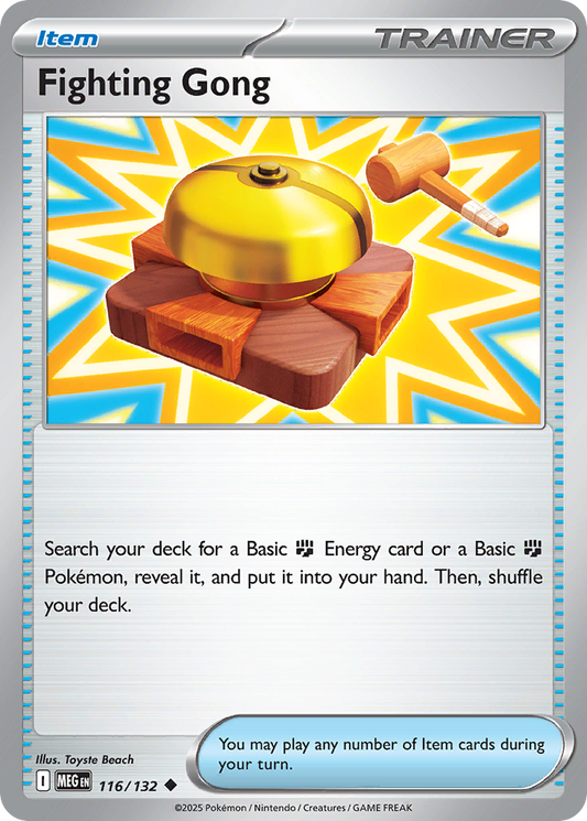 Fighting Gong - 116/132 - Reverse Holofoil - NM - Uncommon - Mega Evolution