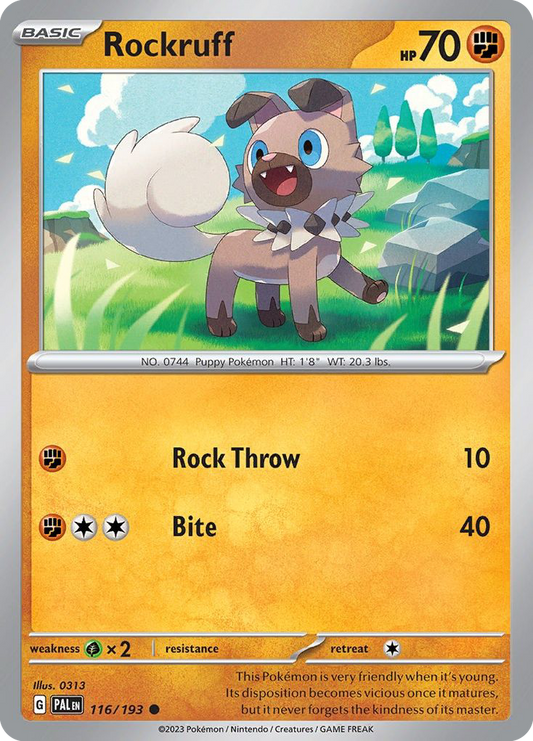 Rockruff - 116/193 - Reverse Holofoil - NM - Common - Paldea Evolved