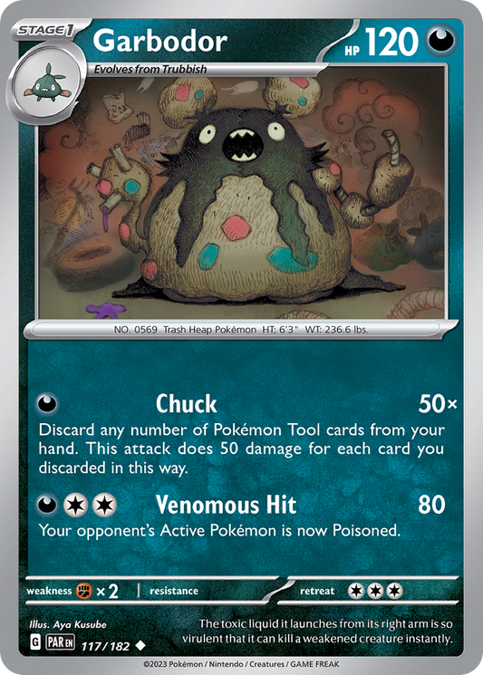 Garbodor - 117/182 - Reverse Holofoil - NM - Uncommon - Paradox Rift