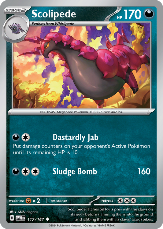 Scolipede - 117/167 - Normal - NM - Uncommon - Twilight Masquerade