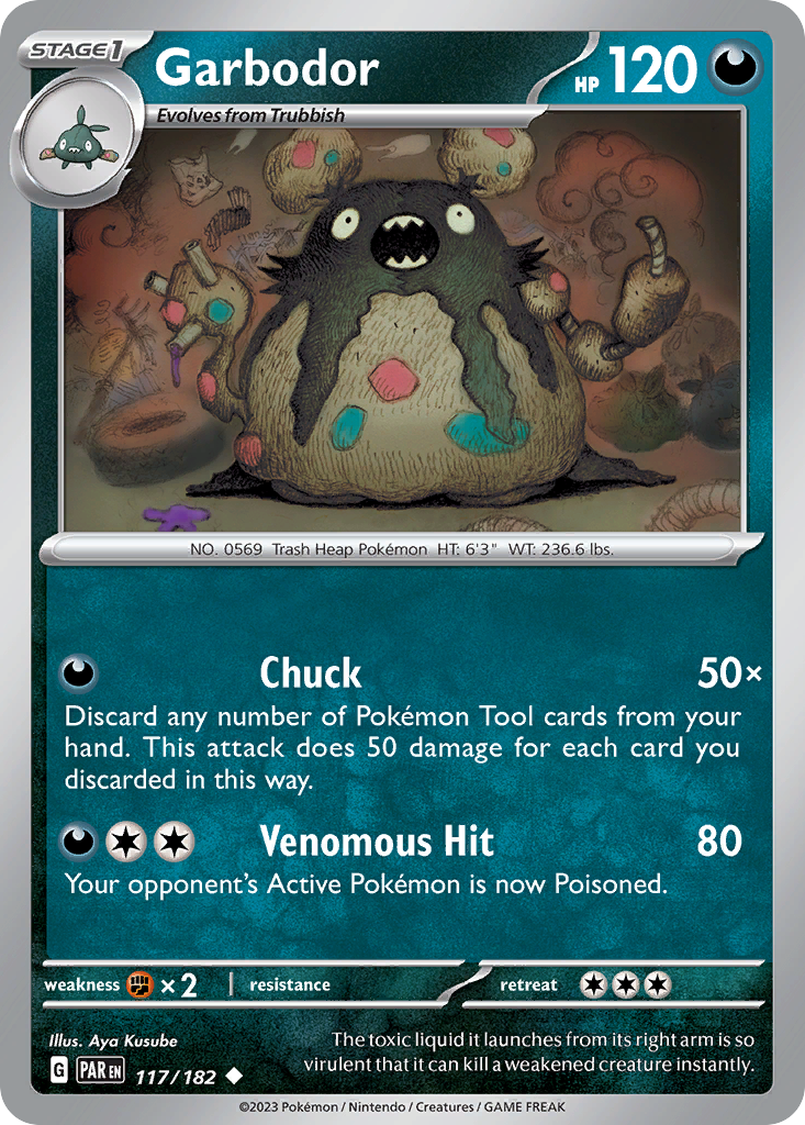Garbodor - 117/182 - Normal - NM - Uncommon - Paradox Rift