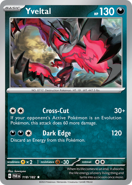 Yveltal - 118/182 - Holofoil - NM - Rare - Paradox Rift