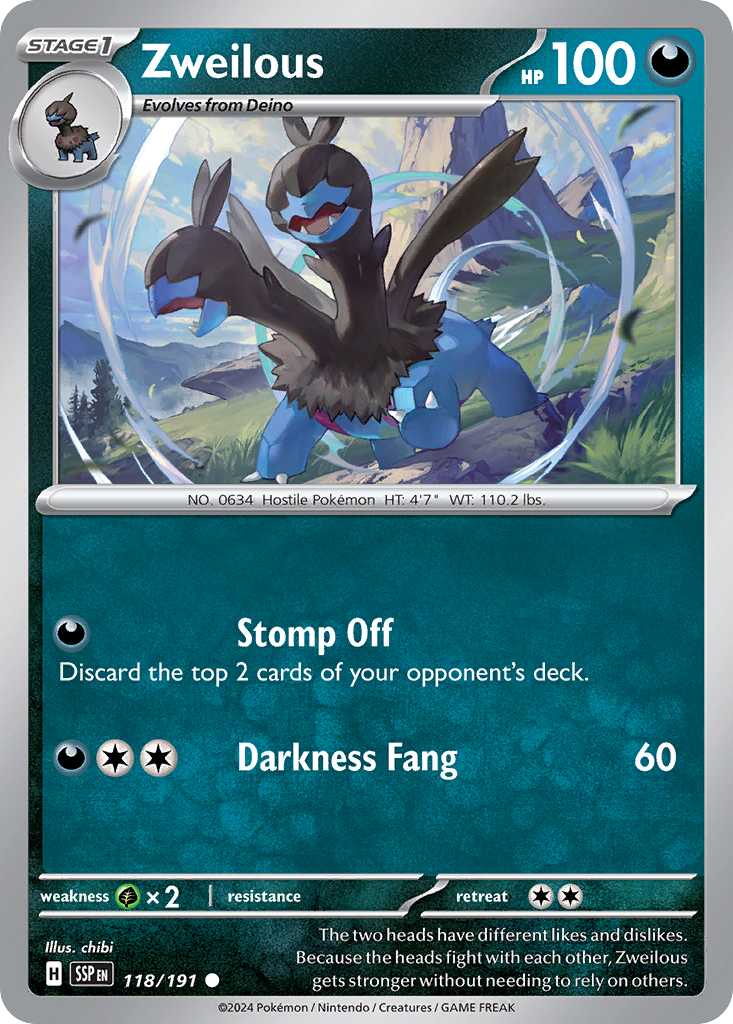 Zweilous - 118/191 - Reverse Holofoil - NM - Common - Surging Sparks